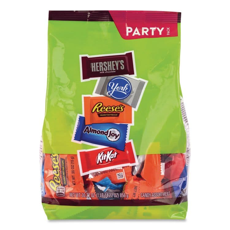 THE HERSHEY COMPANY Candy Snack Size Party Pack, 30.22 oz Bag, 58 Individually Wrapped Pieces (GRR22002590)