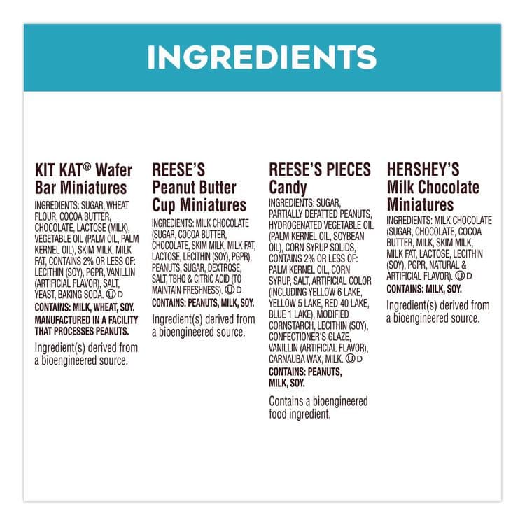 THE HERSHEY COMPANY Milk Chocolate Candy Mini Assortment, 60.1 oz Bag, 2/Carton (GRR60004184) thumbnail 4