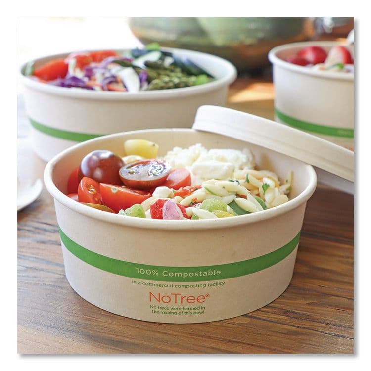 WORLD CENTRIC Paper Lids for Bowls. 5.9" Diameter, Natural, 300/Carton (WORBOLNT24W) thumbnail 3