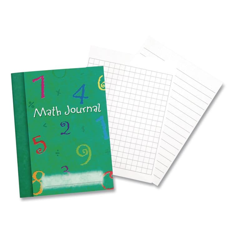 LEARNING RESOURCES Math Journal, Graph Ruled/College Ruled, Green Cover, (64) 9 x 7 Sheets, 10 Journals (LRNLER3468) thumbnail 2