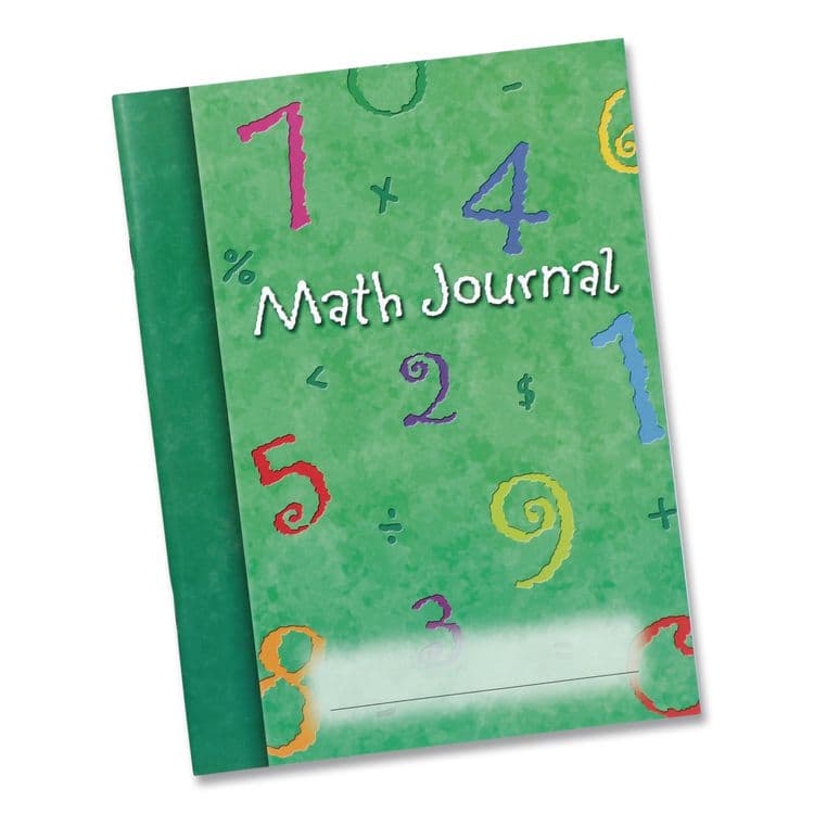 LEARNING RESOURCES Math Journal, Graph Ruled/College Ruled, Green Cover, (64) 9 x 7 Sheets, 10 Journals (LRNLER3468)