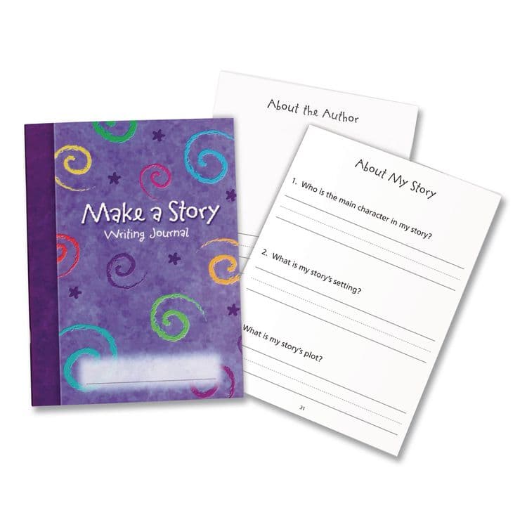 LEARNING RESOURCES Make-a-Story Journal, Manuscript Format, Blue Cover, (32) 9 x 7 Sheets, 10 Journals (LRNLER3469) thumbnail 3
