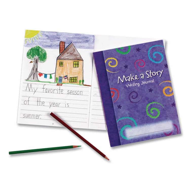 LEARNING RESOURCES Make-a-Story Journal, Manuscript Format, Blue Cover, (32) 9 x 7 Sheets, 10 Journals (LRNLER3469) thumbnail 4