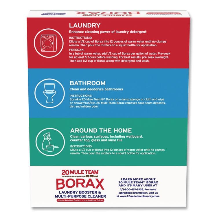 DIAL PROFESSIONAL 20 Mule Team Borax All Laundry Booster, Powder, 4 lb Box, 6 Boxes/Carton (DIA00201) thumbnail 2