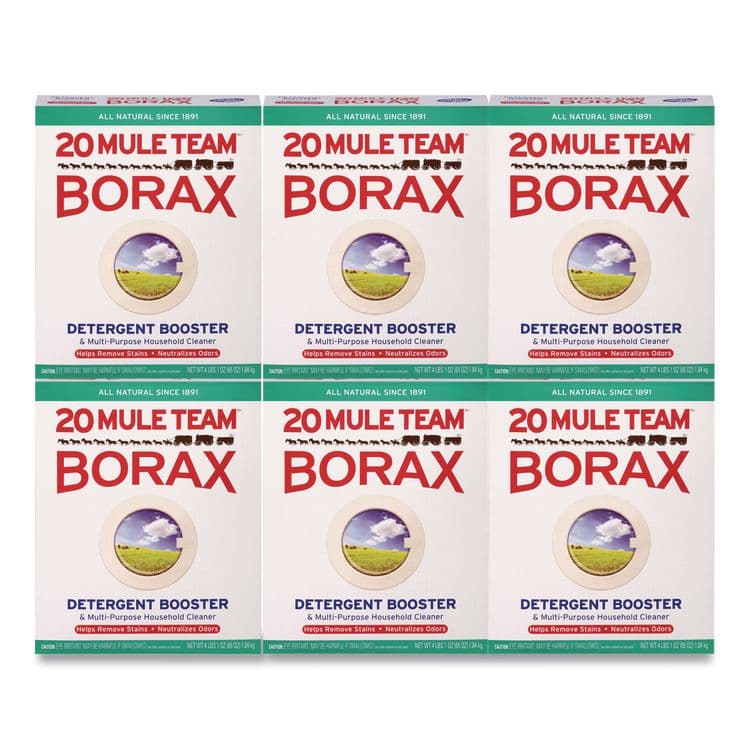 DIAL PROFESSIONAL 20 Mule Team Borax All Laundry Booster, Powder, 4 lb Box, 6 Boxes/Carton (DIA00201)