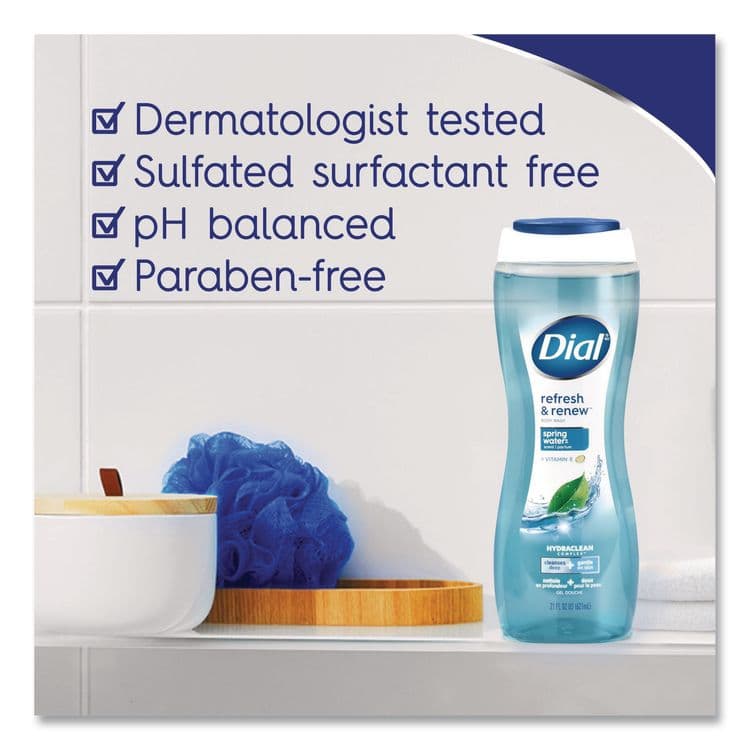 DIAL PROFESSIONAL Body Wash, Spring Water Scent, 16 oz, 6/Carton (DIA02653) thumbnail 4