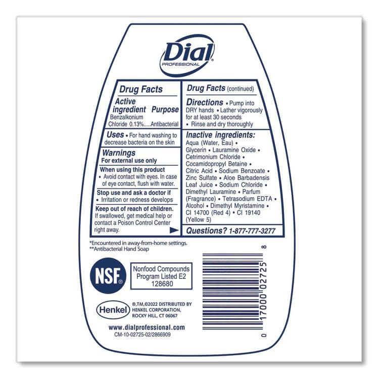 DIAL PROFESSIONAL Original Antibacterial Foaming Hand Wash, Original Scent, 7.5 oz, 8/Carton (DIA02936CT) thumbnail 3