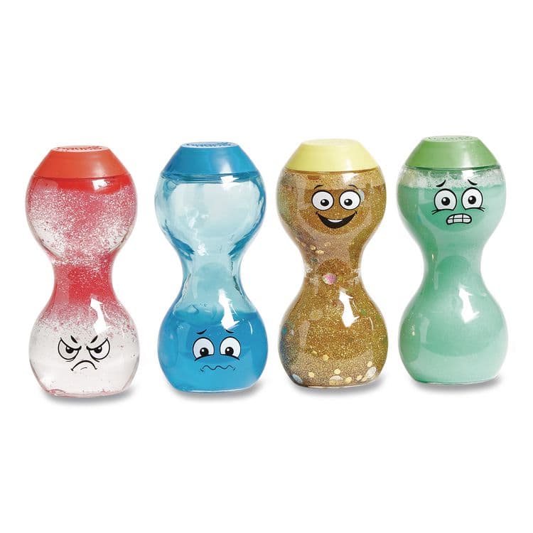 LEARNING RESOURCES Express Your Feelings Sensory Bottles, Ages 18 Months and Up, Assorted Colors, 4 Pieces (HDM94488)