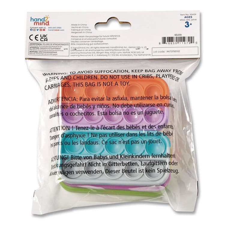 LEARNING RESOURCES Ten-Frame Sensory Bubble Poppers, Pre-K to K, 6 Pieces (HDM95439) thumbnail 2