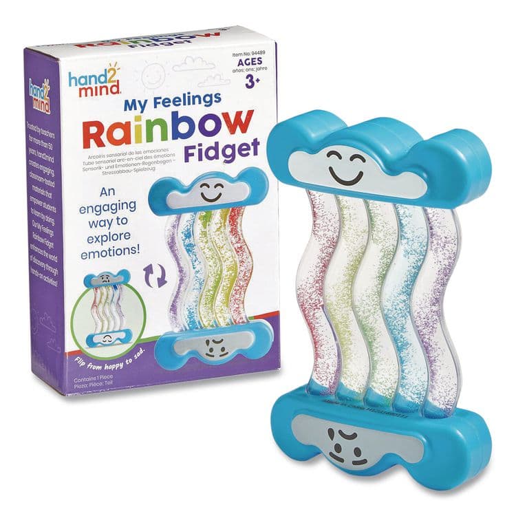LEARNING RESOURCES My Feelings Rainbow Fidget Tube, Ages 3 and Up, Blue (HDM94489)