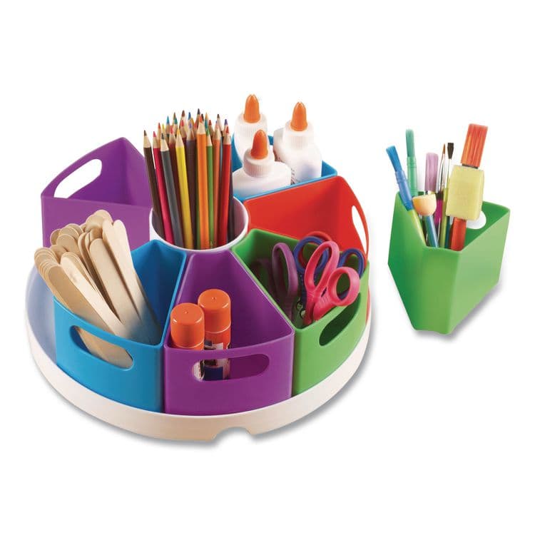 LEARNING RESOURCES Create-a Space Storage Center, 9 Compartments 12" dia x 4"h, Assorted Colors, Plastic (LRNLER3806) thumbnail 3