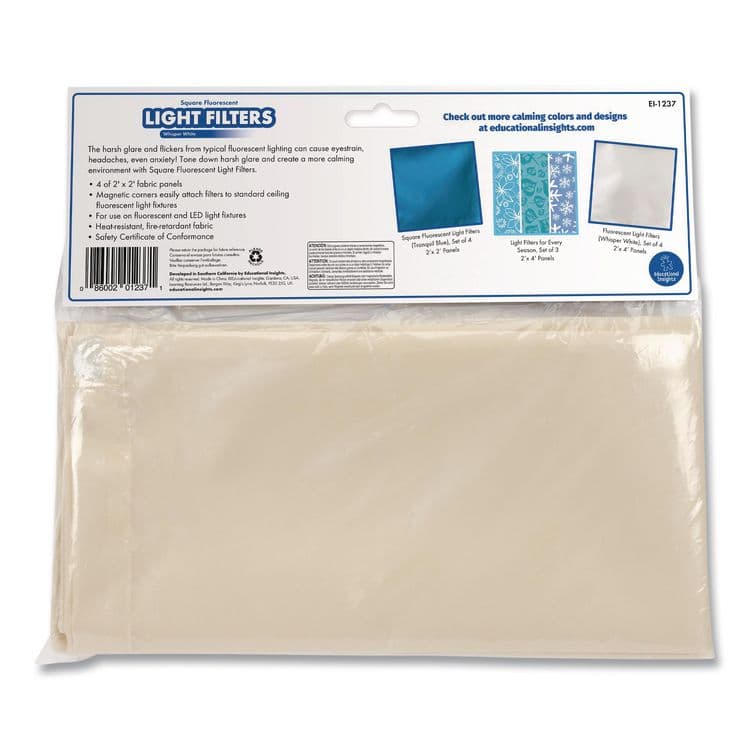EDUCATIONAL INSIGHTS, Fluorescent Light Filter Covers, Square, 2 ft x 2 ft, Whisper White, 4 Covers (EII1237) thumbnail 2