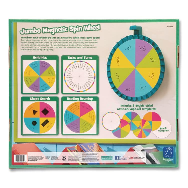 EDUCATIONAL INSIGHTS, Jumbo Magnetic Spin Wheel, 16" Diameter, Ages 3 and Up (EII1769) thumbnail 2