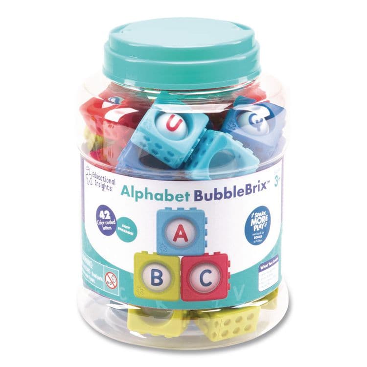 EDUCATIONAL INSIGHTS, Alphabet BubbleBrix. Ages 3 to 7, Plastic, Assorted Colors, 42 Pieces (EII2598) thumbnail 2