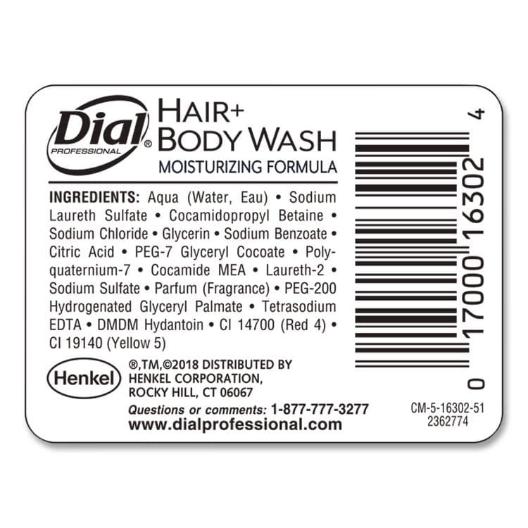 DIAL PROFESSIONAL Hair + Body Wash Refill for Versa Dispenser, Neutral Scent, 15 oz, 6/Carton (DIA16304CT) thumbnail 3