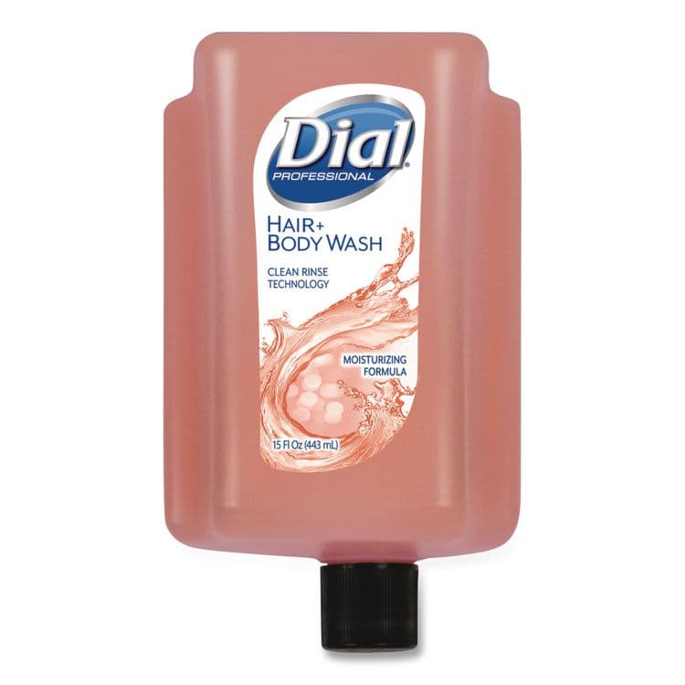 DIAL PROFESSIONAL Hair + Body Wash Refill for Versa Dispenser, Neutral Scent, 15 oz, 6/Carton (DIA16304CT) thumbnail 2