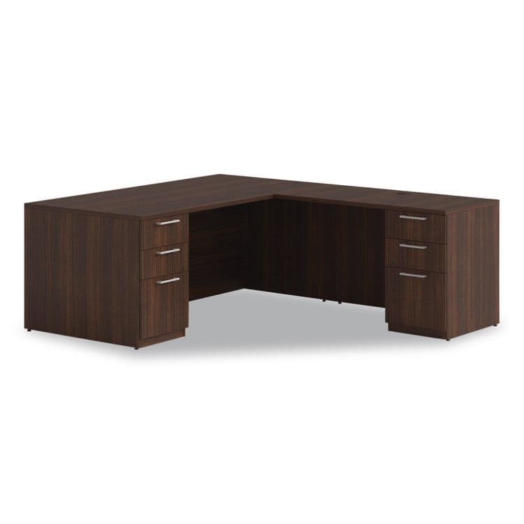 ALERA Alera Seville Series Single Pedestal Desk, Left Pedestal, 72" x 36" x 29", Mahogany (ALESVSPL7236MY) thumbnail 2
