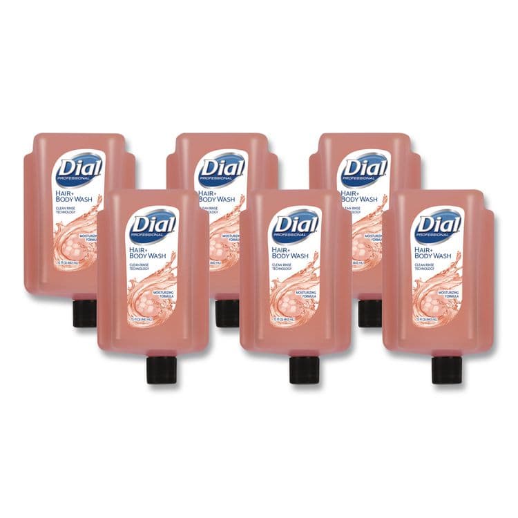DIAL PROFESSIONAL Hair + Body Wash Refill for Versa Dispenser, Neutral Scent, 15 oz, 6/Carton (DIA16304CT)