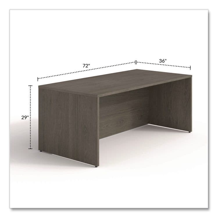 ALERA Alera Seville Series Desk Shell, 72" x 36" x 29", Walnut (ALESVDS7236WA) thumbnail 2