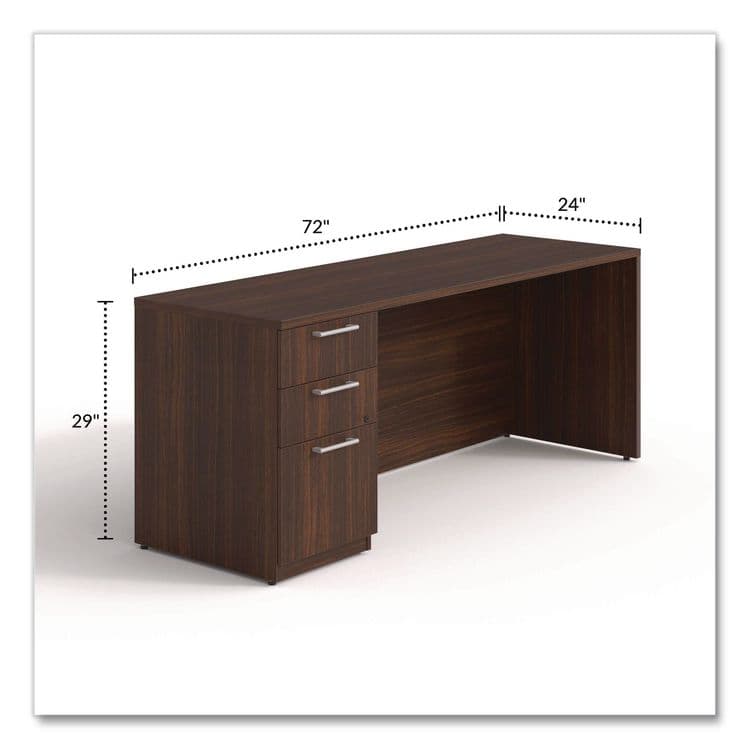 ALERA Alera Seville Series Credenza with Pedestal, Left Pedestal, 72w x 24d x 29h, Mahogany (ALESVLSPC7224MY) thumbnail 2