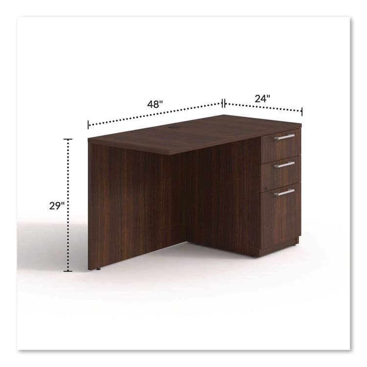 ALERA Alera Seville Series Desk Return with Pedestal, Right, 48" x 24" x 29", Mahogany (ALESVRRP4824MY) thumbnail 2