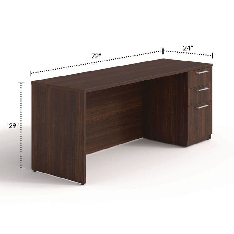 ALERA Alera Seville Series Credenza with Pedestal, Right Pedestal, 72w x 24d x 29h, Mahogany (ALESVRSPC7224MY) thumbnail 2
