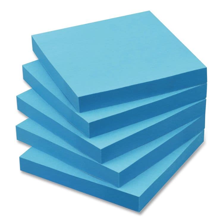 3M/COMMERCIAL TAPE DIV. Self-Stick Notes, 3" x 3", Electric Blue, 90 Sheets/Pad, 5 Pads/Pack (MMM6545SSBE) thumbnail 3
