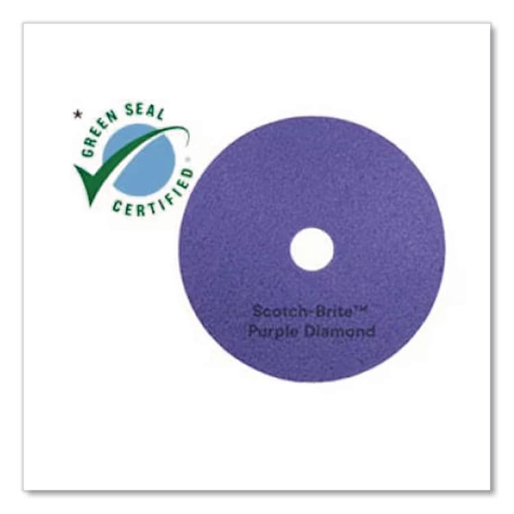 3M/COMMERCIAL TAPE DIV. Clean and Shine Pad, 13" Diameter, Brown/Yellow, 5/Carton (MMM09549) thumbnail 2