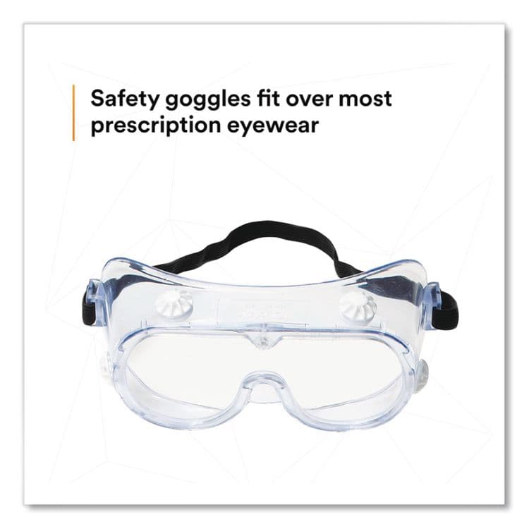 3M/COMMERCIAL TAPE DIV. 334 Safety Splash Goggles, Clear Lens, Clear Frame (MMM406600000010) thumbnail 4