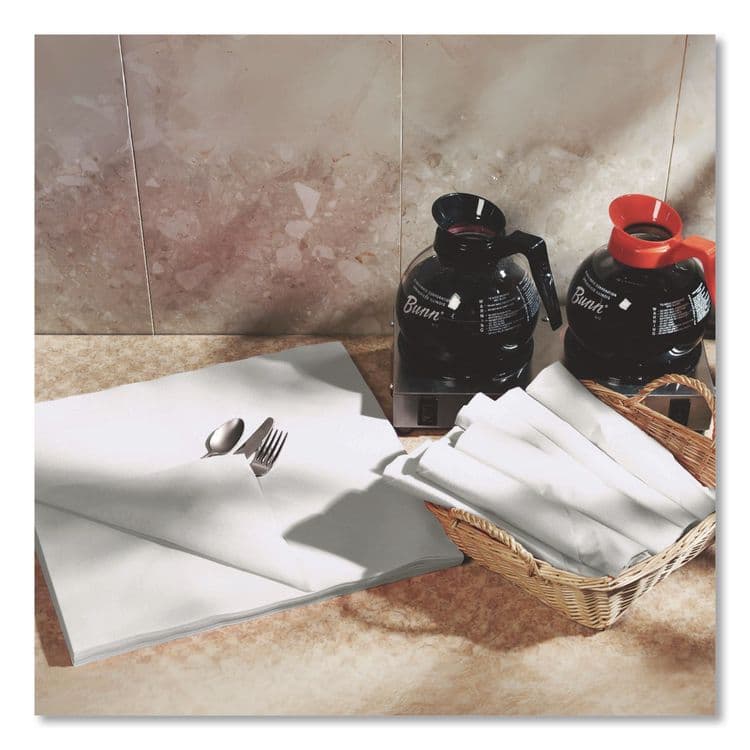 BOARDWALK Linen-Feel Flat Napkins, 1-Ply, 16 x 16, White, 1,000/Carton (BWK16X16LNAPW) thumbnail 4