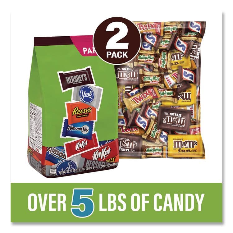 THE HERSHEY COMPANY Assortment Milk Chocolate/Mar's Chocolate Favorites, 30.22 oz Bag and 62.6 oz Bag/Carton (GRR60004054) thumbnail 2