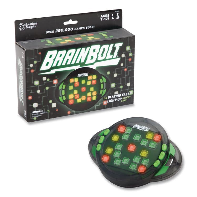 EDUCATIONAL INSIGHTS, BRAINBOLT Memory and Problem Solving Game, 1 to 2 Players, Ages 7 and Up (EII8435)