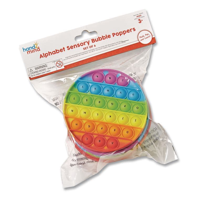 LEARNING RESOURCES Alphabet Sensory Bubble Poppers, Pre-K to K, 6 Pieces (HDM95429)