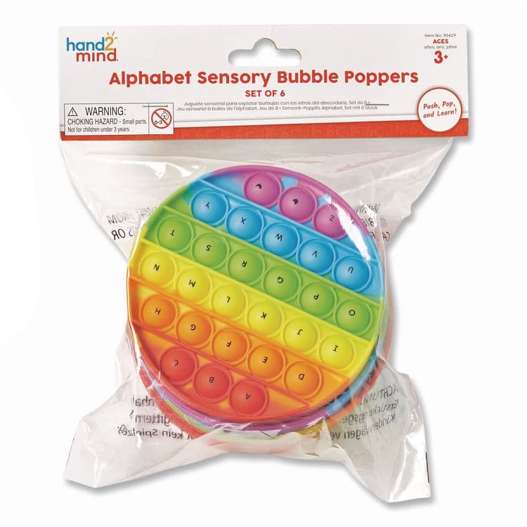LEARNING RESOURCES Alphabet Sensory Bubble Poppers, Pre-K to K, 6 Pieces (HDM95429) thumbnail 2