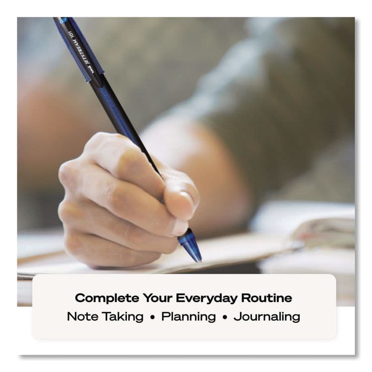 UNI Jetstream 101 Hybrid Gel Pen, Stick, Bold 1 mm, Blue Ink, Black/Blue Barrel, Dozen (UBC1768012) thumbnail 4