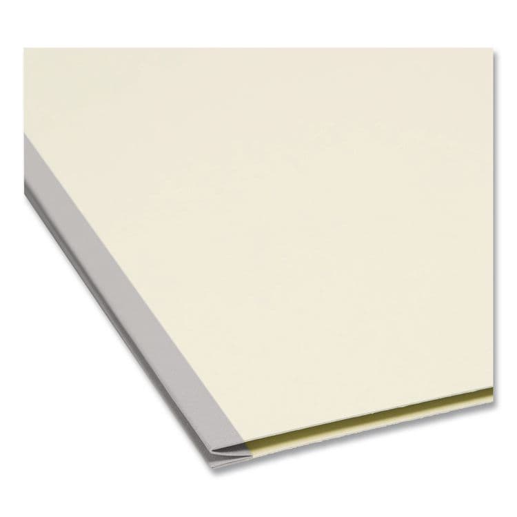 SMEAD MANUFACTURING CO. Recycled Pressboard Fastener Folders, 2/5 Tab: R of C, Expands 1", 2 SafeSHIELD Fasteners, Letter Size, Gray-Green, 25/Box (SMD14980) thumbnail 3