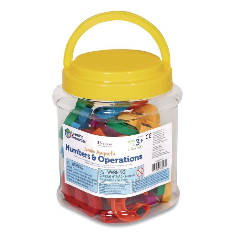 LEARNING RESOURCES Jumbo Magnetic Numbers and Operations, Assorted Colors, 36 Pieces (LRNLER0452) thumbnail 2