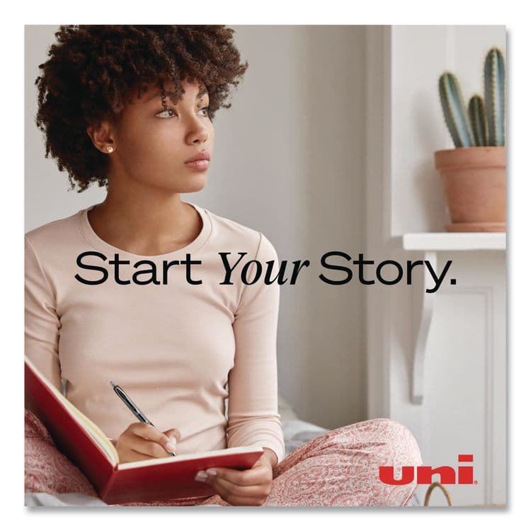 UNI Signo 207 City of Hope Edition Gel Pen, Retractable, Medium 0.7 mm, Black Ink, Translucent Pink/White Barrel, Dozen (UBC1745267) thumbnail 4