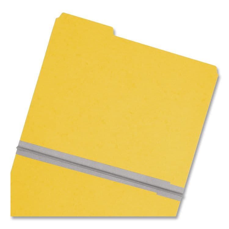 SMEAD MANUFACTURING CO. Expanding Recycled Heavy Pressboard Folders, 1/3-Cut Tabs: Assorted, Letter Size, 1" Expansion, Yellow, 25/Box (SMD21562) thumbnail 2