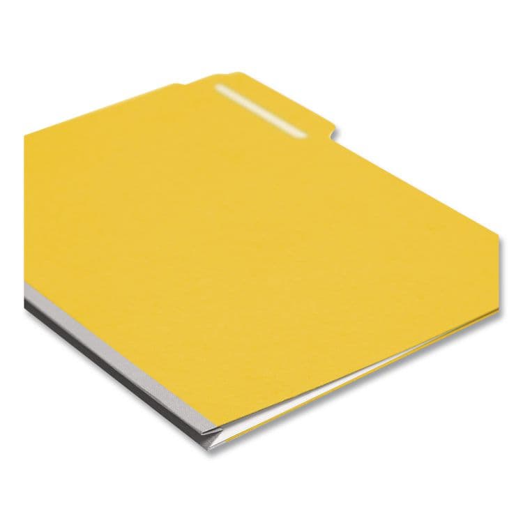 SMEAD MANUFACTURING CO. Expanding Recycled Heavy Pressboard Folders, 1/3-Cut Tabs: Assorted, Letter Size, 1" Expansion, Yellow, 25/Box (SMD21562) thumbnail 3