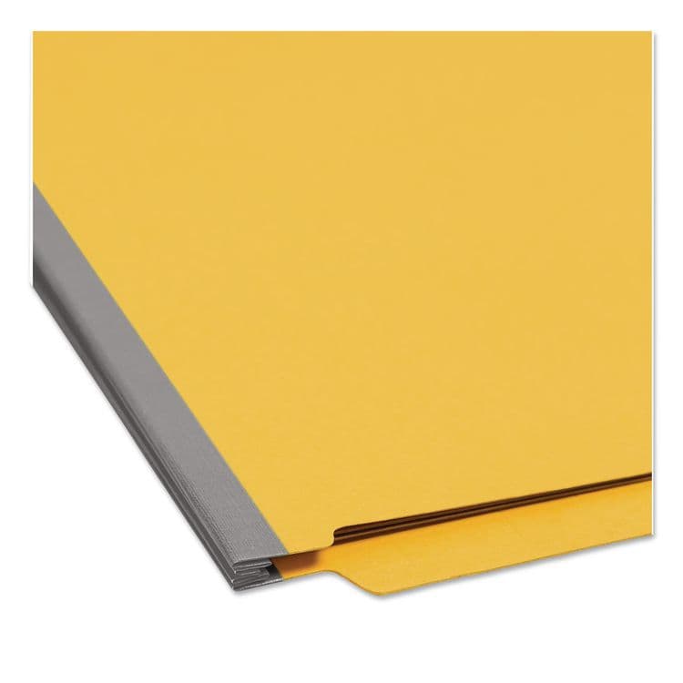 SMEAD MANUFACTURING CO. End Tab Pressboard Classification Folders, Expands 2", 2 Dividers, 6 SafeSHIELD Fasteners, Legal Size, Yellow, 10/Box (SMD29789) thumbnail 3