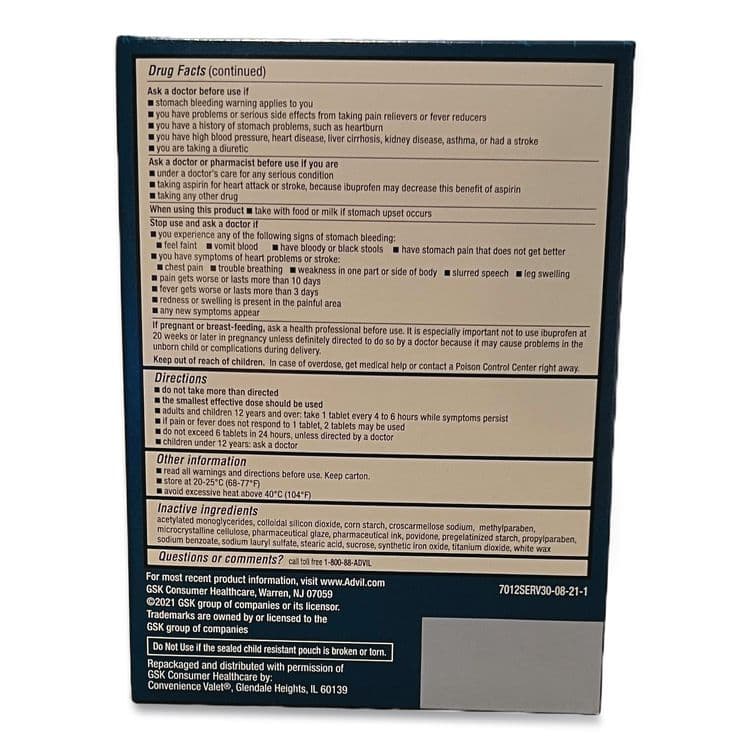 LIL DRUGSTORE PRODUCTS Ibuprofen Tablets Refill Packs, Two-Pack, 30/Box (LIL64008) thumbnail 2