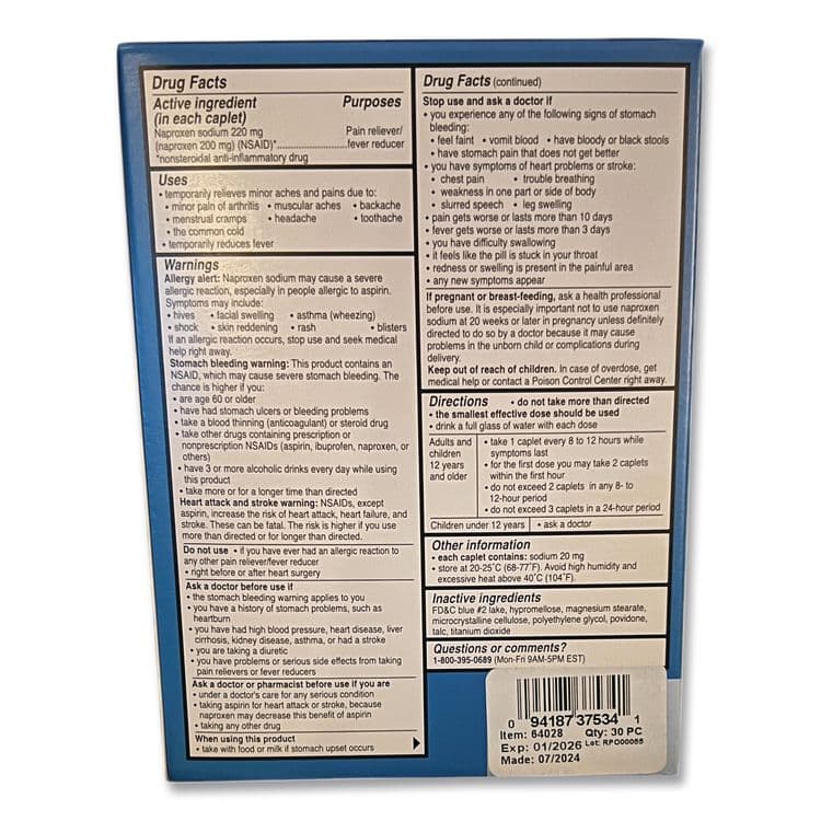 BAYER Pain Reliever Tablets Refill Packs, 1 Tablet/Packet, 30/Box (LIL64028) thumbnail 3