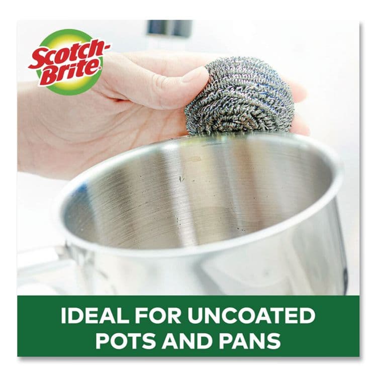 3M/COMMERCIAL TAPE DIV. Stainless Steel Scrubber, Silver (MMM84) thumbnail 3