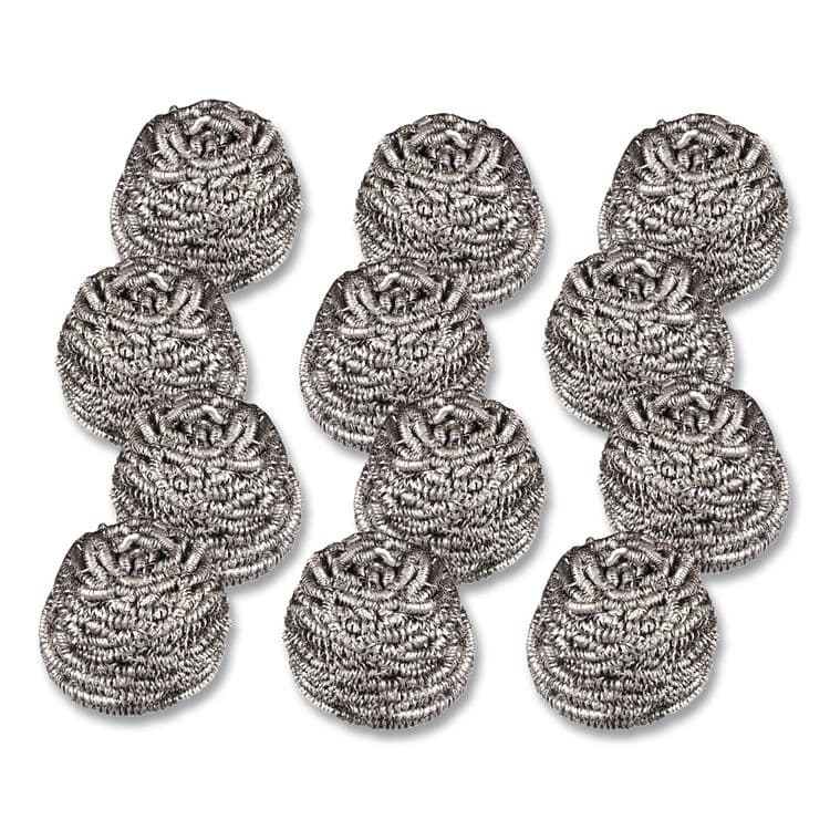 3M/COMMERCIAL TAPE DIV. Stainless Steel Scrubber, Silver, 12/Carton (MMM19084)