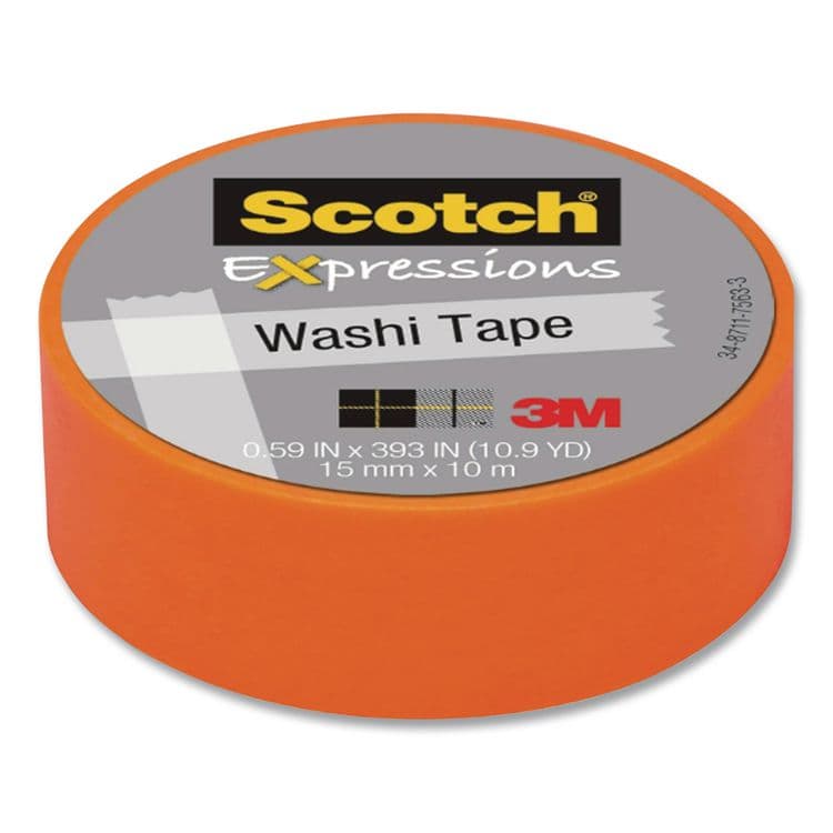 3M/COMMERCIAL TAPE DIV. Expressions Washi Tape, 1.25" Core, 0.59" x 32.75 ft, Orange (MMM70005188787) thumbnail 4
