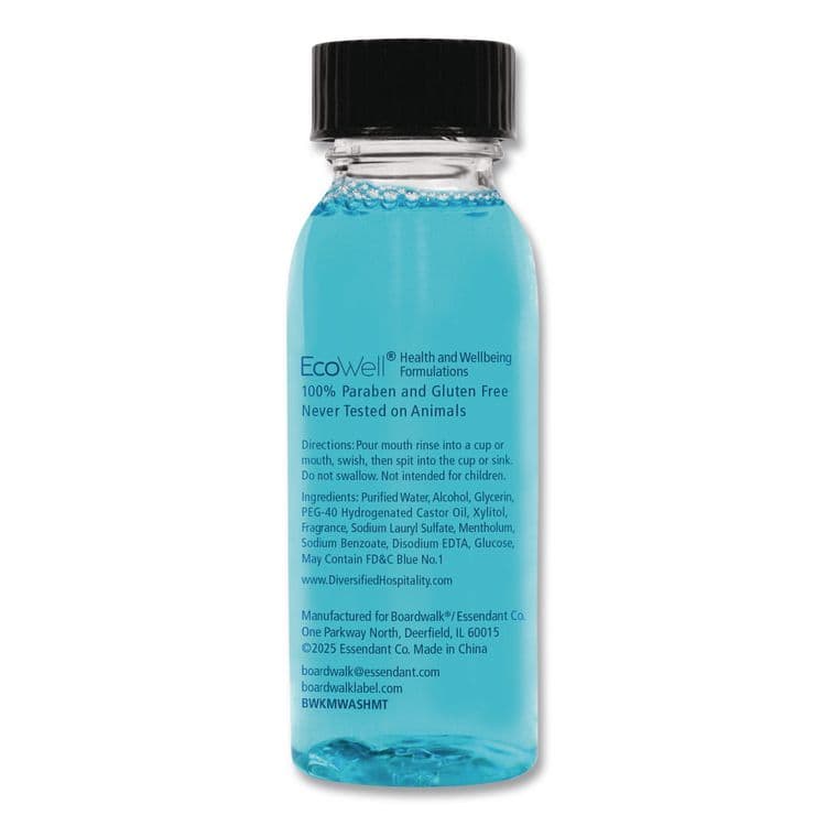 BOARDWALK Mouth Rinse, Mint Flavor, 30 mL Bottle, 180/Carton (BWKMWASHMT) thumbnail 3