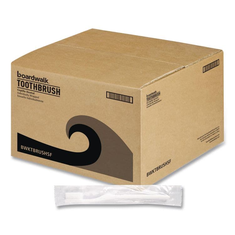 BOARDWALK Toothbrush, White, 144/Carton (BWKTBRUSHSF)