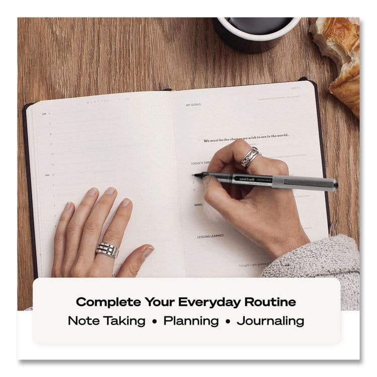 UNI VISION Rollerball Pen, Stick, Fine 0.7 mm, Assorted Ink and Barrel Colors, 5/Pack (UBC60381PP) thumbnail 4