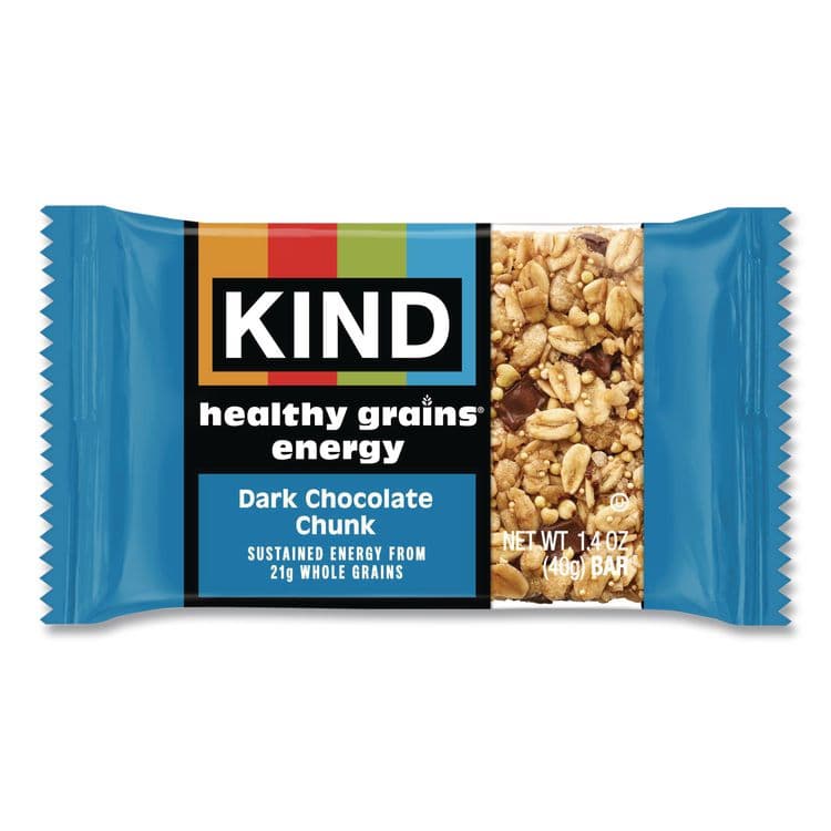 KIND LLC Healthy Grains Energy Dark Chocolate Chunk Bars, 1.4 oz Bar, 10/Box (KND67074) thumbnail 2
